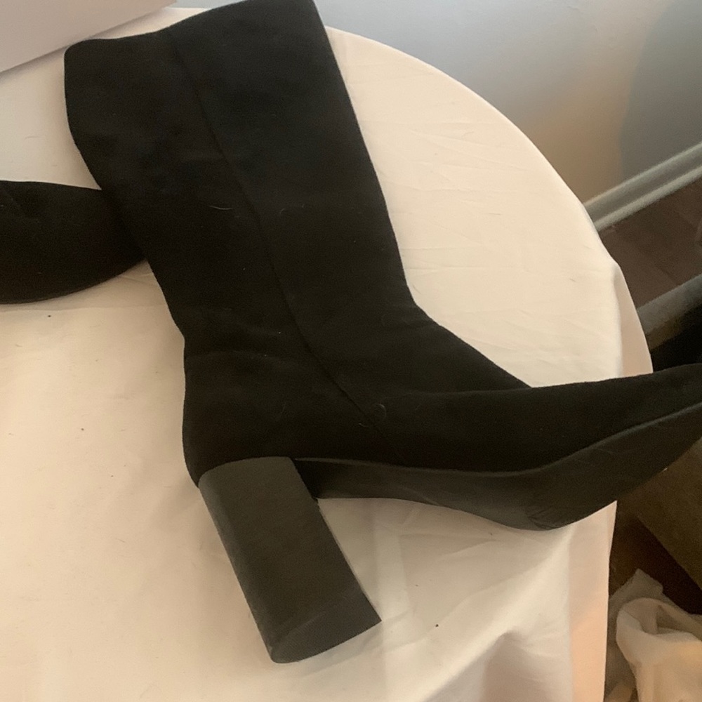 Black Tall Suede Boot